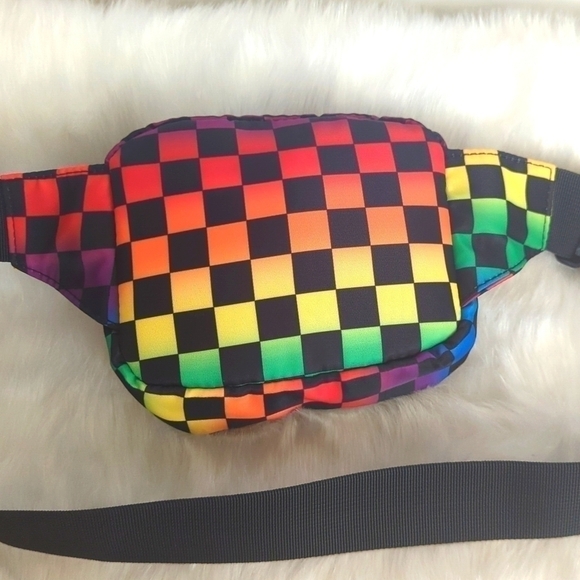 Multi-Colored Checkered Mini Belt Bag - Picture 7 of 8